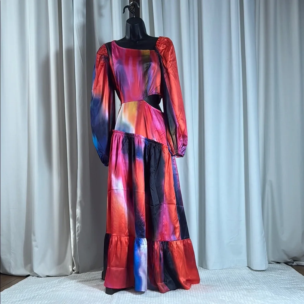 The Drop Women's Multi Print Asymmetrical Neckline Maxi Dress - Picture 5 of 13